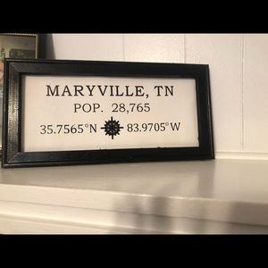 Handmade Maryville TN Sign